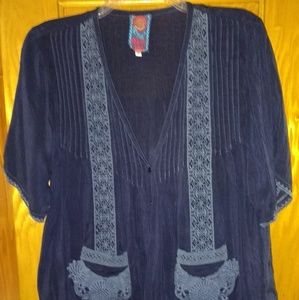 Johnny Was Button Up Blouse Shirt Sz S